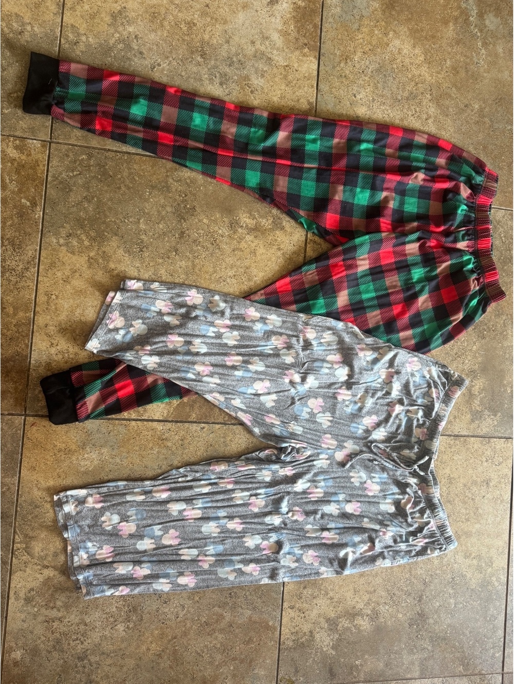 Disney Women’s Large Pajama Pants Lot MickeyMouse Plaid Cozy Lounge Fall Holiday